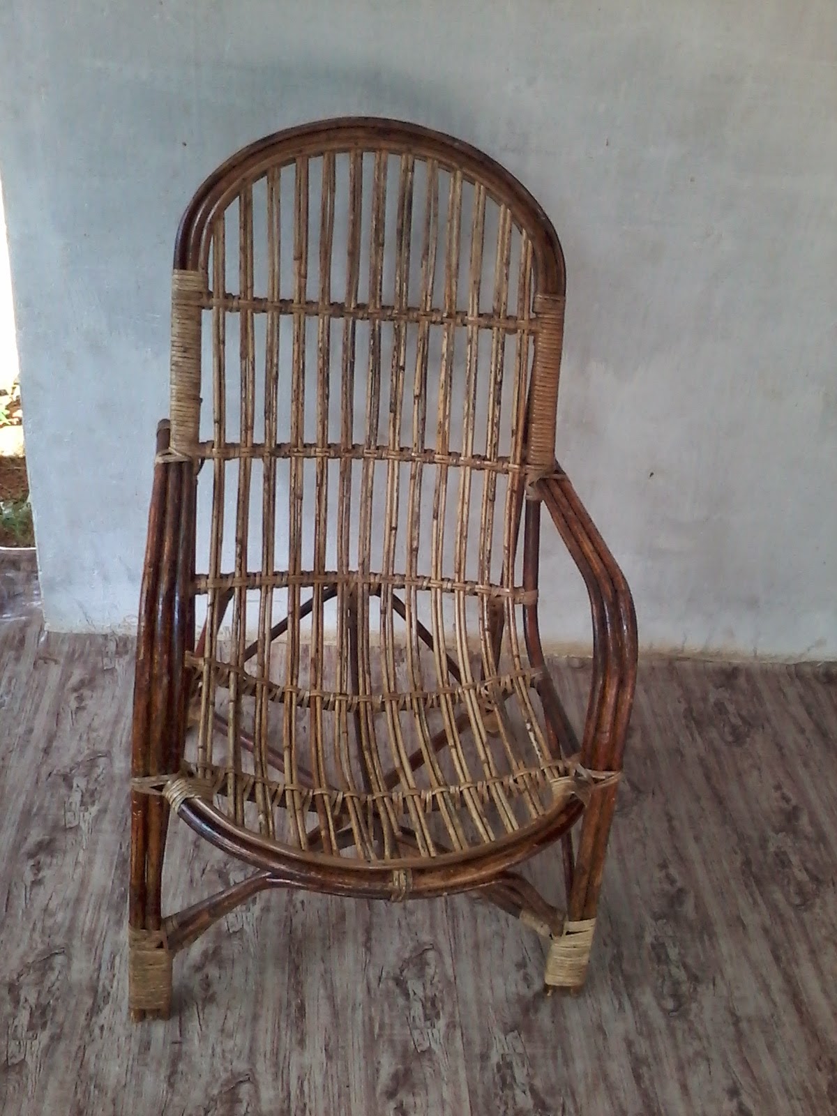 Handwoven Rattan Dining Chair, Natural Finish